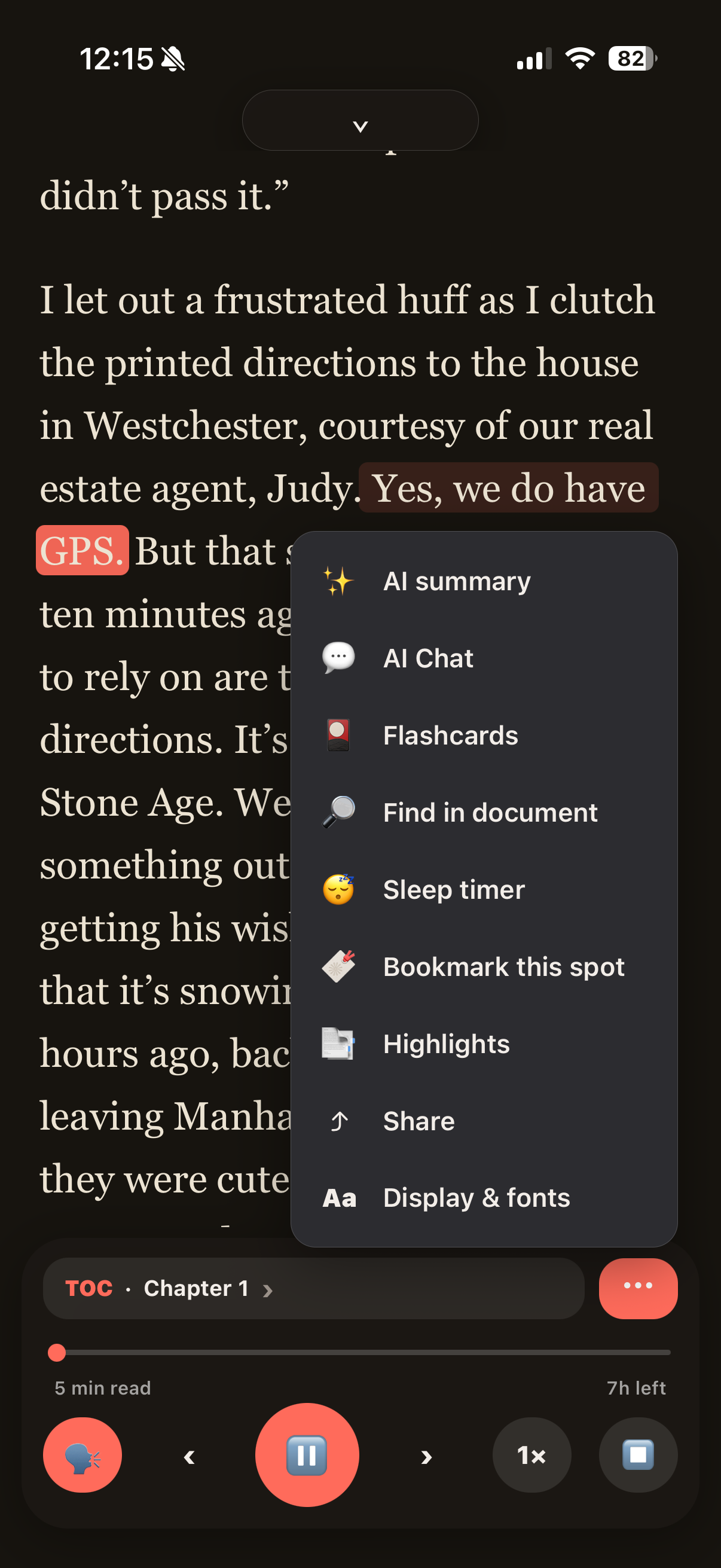 Reader with AI summary, chat, flashcards and sleep timer
